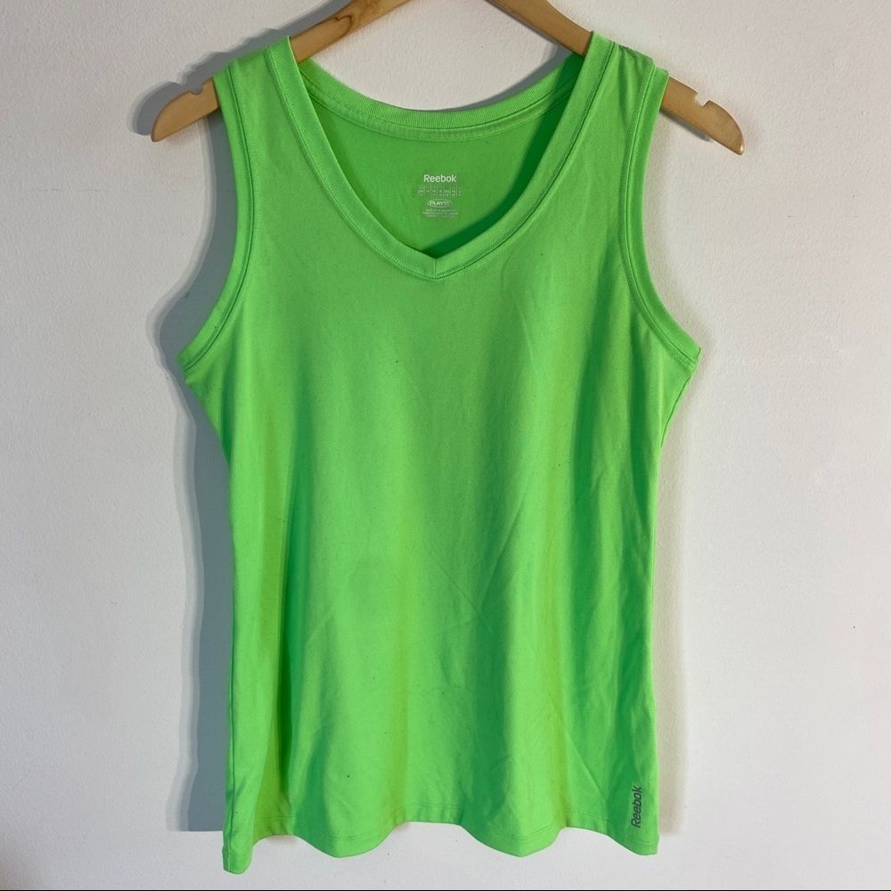 Reebok V-neck Women's Tank, Bright Green, L (p11)